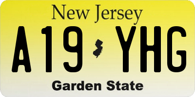 NJ license plate A19YHG