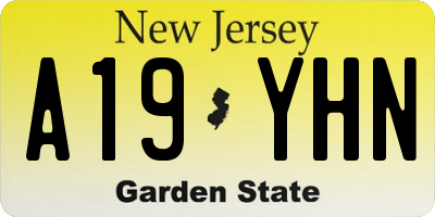 NJ license plate A19YHN