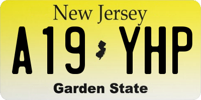 NJ license plate A19YHP