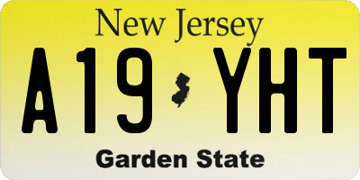 NJ license plate A19YHT