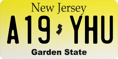 NJ license plate A19YHU