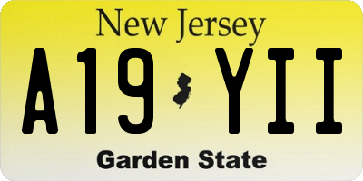 NJ license plate A19YII