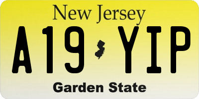 NJ license plate A19YIP