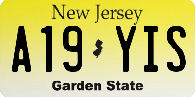 NJ license plate A19YIS