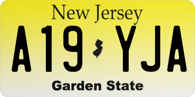 NJ license plate A19YJA