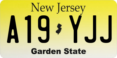 NJ license plate A19YJJ
