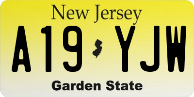 NJ license plate A19YJW