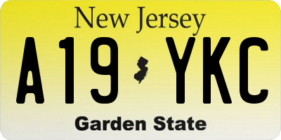 NJ license plate A19YKC