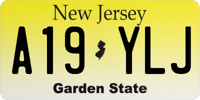 NJ license plate A19YLJ