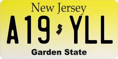 NJ license plate A19YLL