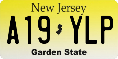 NJ license plate A19YLP