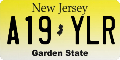 NJ license plate A19YLR