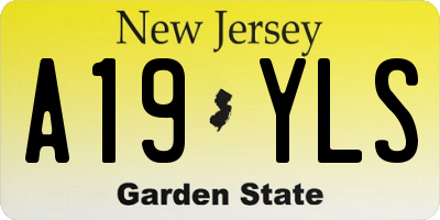NJ license plate A19YLS