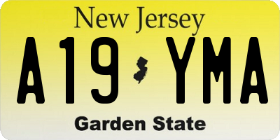 NJ license plate A19YMA