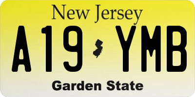 NJ license plate A19YMB