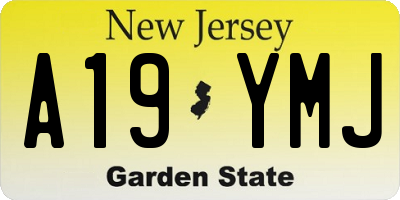 NJ license plate A19YMJ
