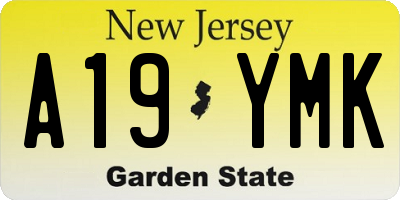 NJ license plate A19YMK