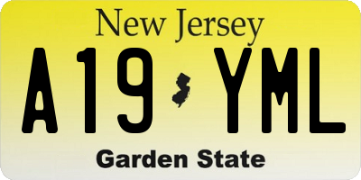 NJ license plate A19YML