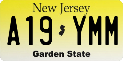 NJ license plate A19YMM