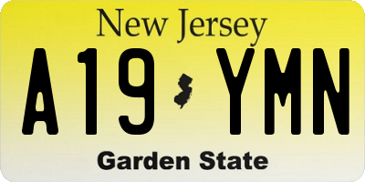 NJ license plate A19YMN