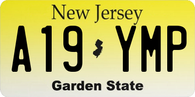 NJ license plate A19YMP