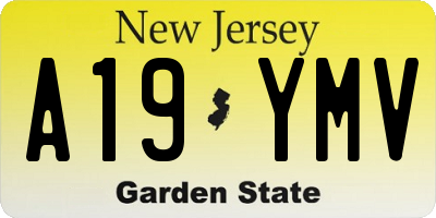 NJ license plate A19YMV