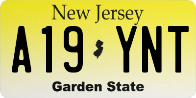 NJ license plate A19YNT