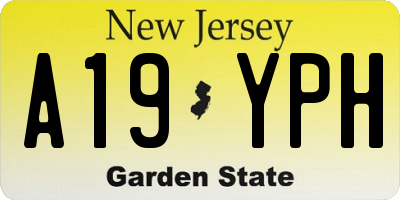 NJ license plate A19YPH