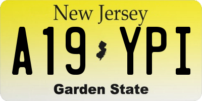 NJ license plate A19YPI
