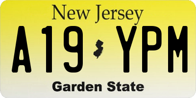 NJ license plate A19YPM