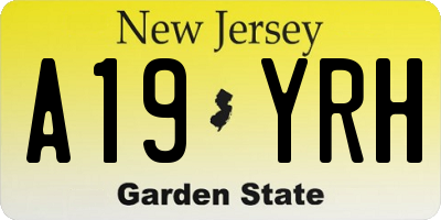 NJ license plate A19YRH