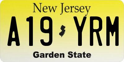 NJ license plate A19YRM