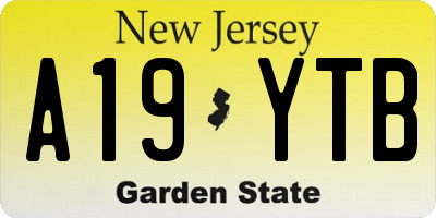 NJ license plate A19YTB