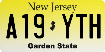 NJ license plate A19YTH