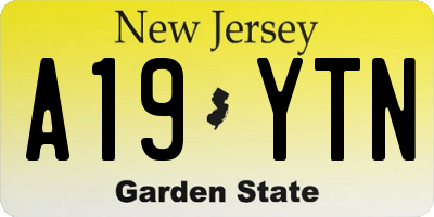 NJ license plate A19YTN