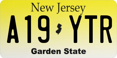 NJ license plate A19YTR