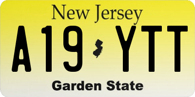 NJ license plate A19YTT