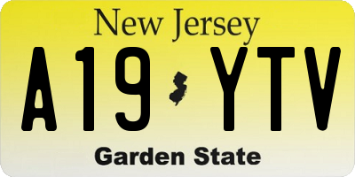 NJ license plate A19YTV