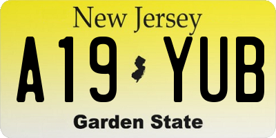 NJ license plate A19YUB