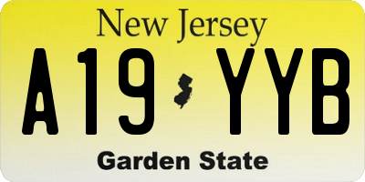 NJ license plate A19YYB