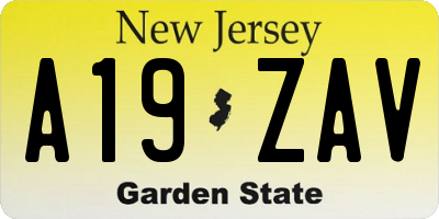 NJ license plate A19ZAV