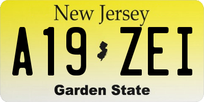 NJ license plate A19ZEI