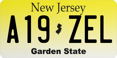 NJ license plate A19ZEL