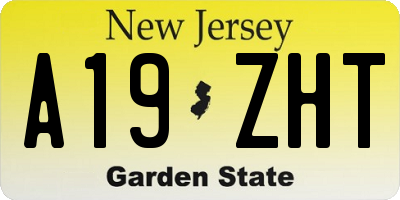 NJ license plate A19ZHT
