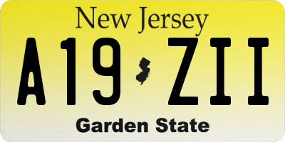 NJ license plate A19ZII