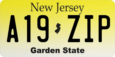 NJ license plate A19ZIP