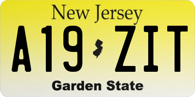 NJ license plate A19ZIT