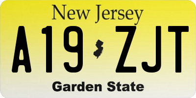 NJ license plate A19ZJT