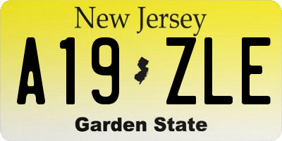NJ license plate A19ZLE