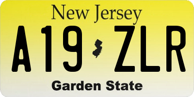 NJ license plate A19ZLR